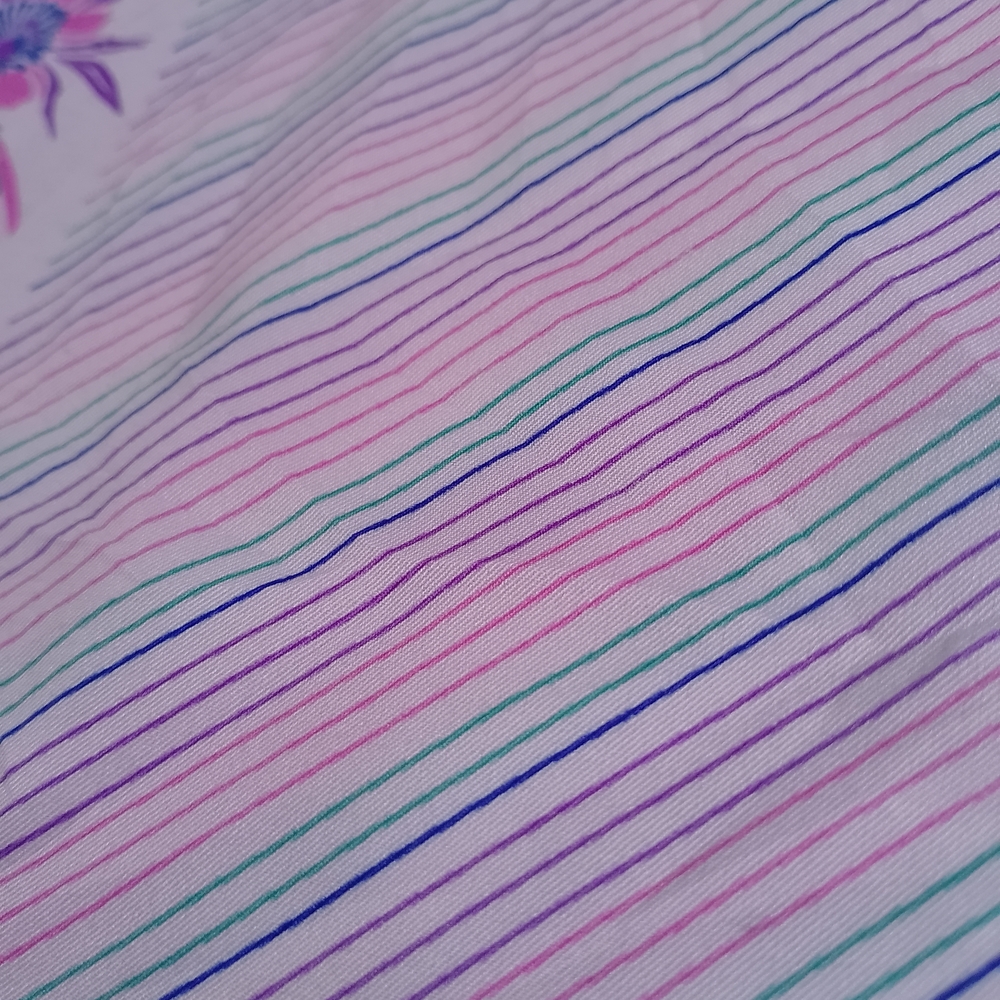 Vintage Floral Silk Scarf Purple White Square Scarf 26” Retro Neck Head Scarf - Picture 9 of 12